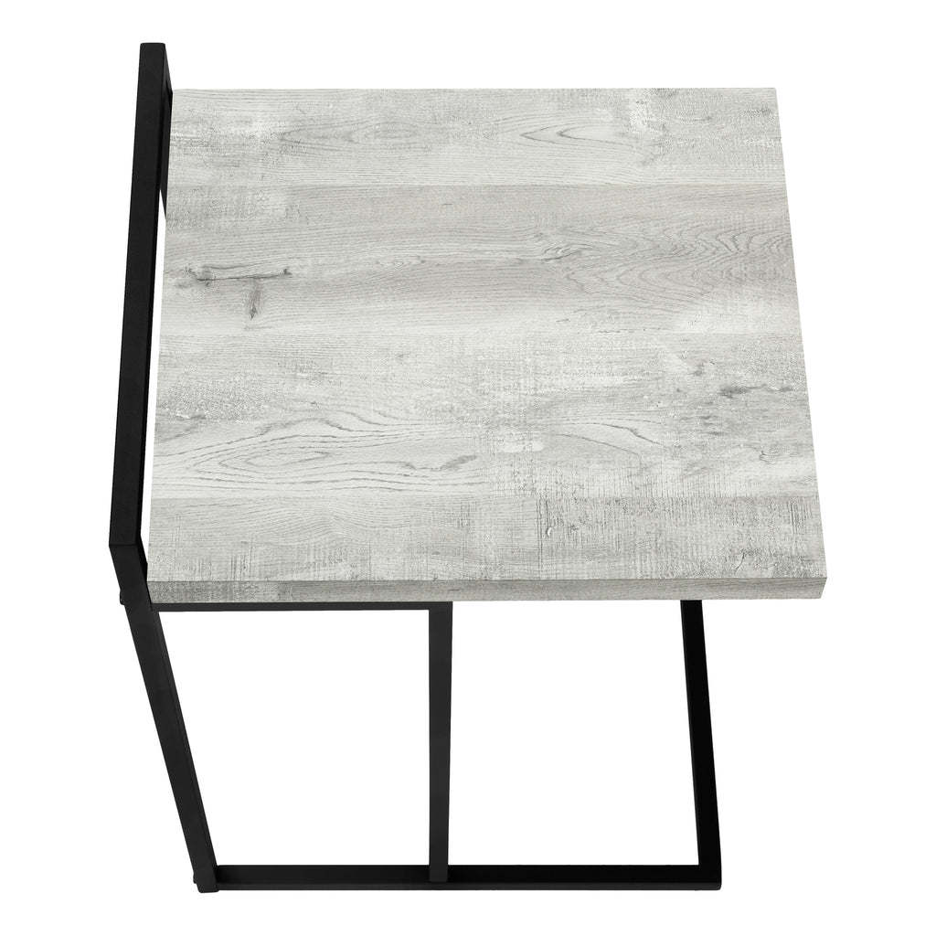 ACCENT TABLE - 25""H / GREY RECLAIMED WOOD / BLACK METAL