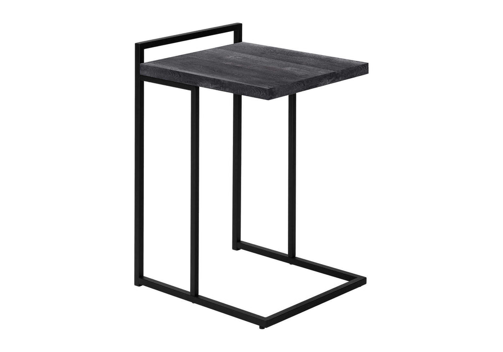 ACCENT TABLE - 25""H / BLACK RECLAIMED WOOD / BLACK METAL