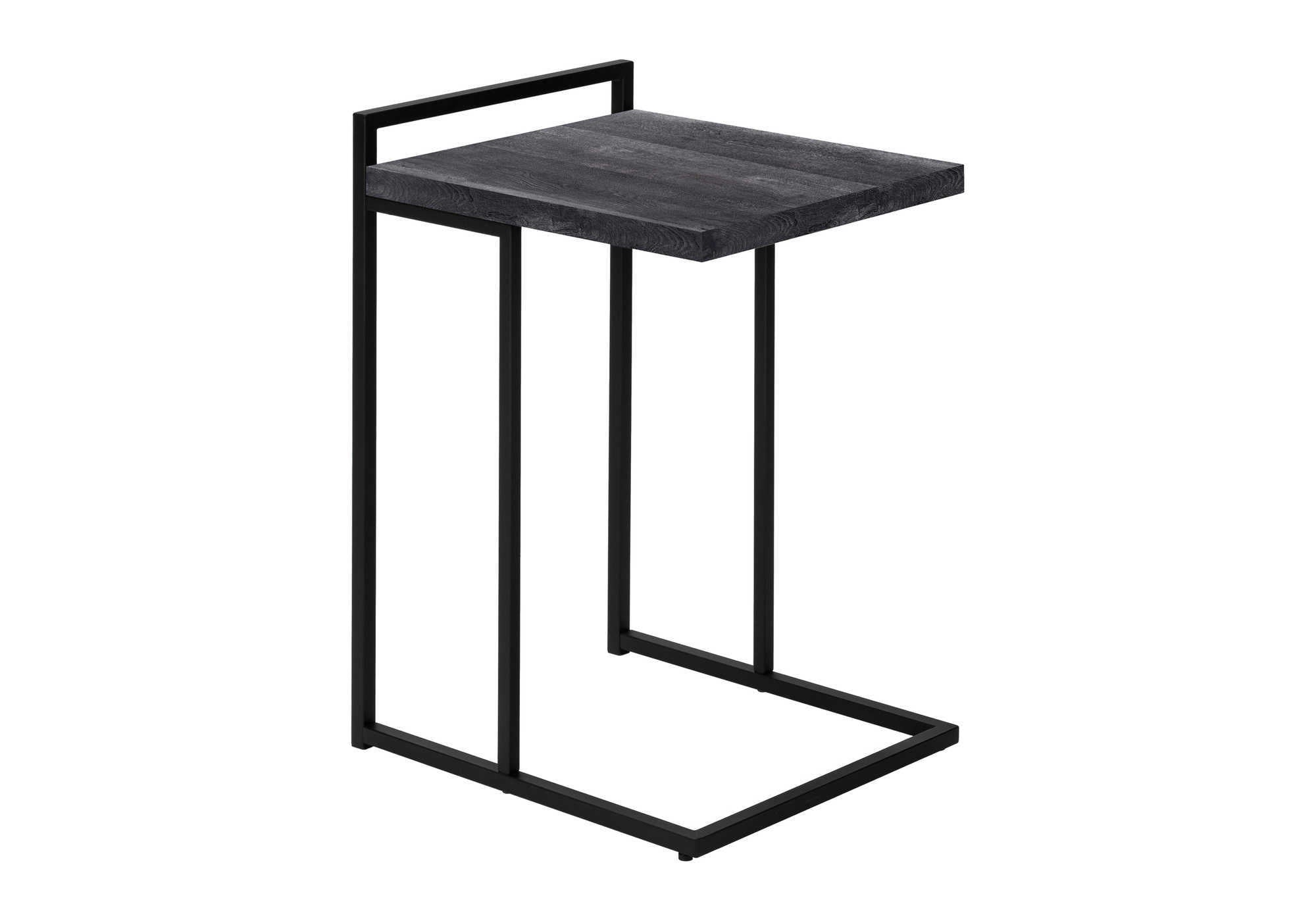 ACCENT TABLE - 25""H / BLACK RECLAIMED WOOD / BLACK METAL