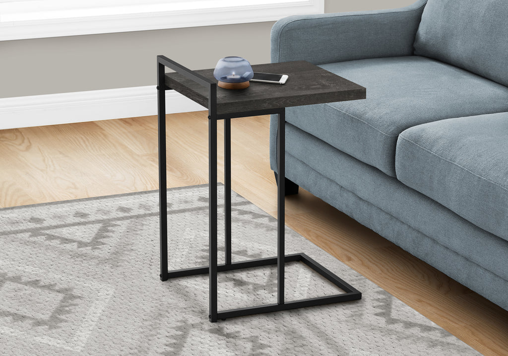 ACCENT TABLE - 25""H / BLACK RECLAIMED WOOD / BLACK METAL