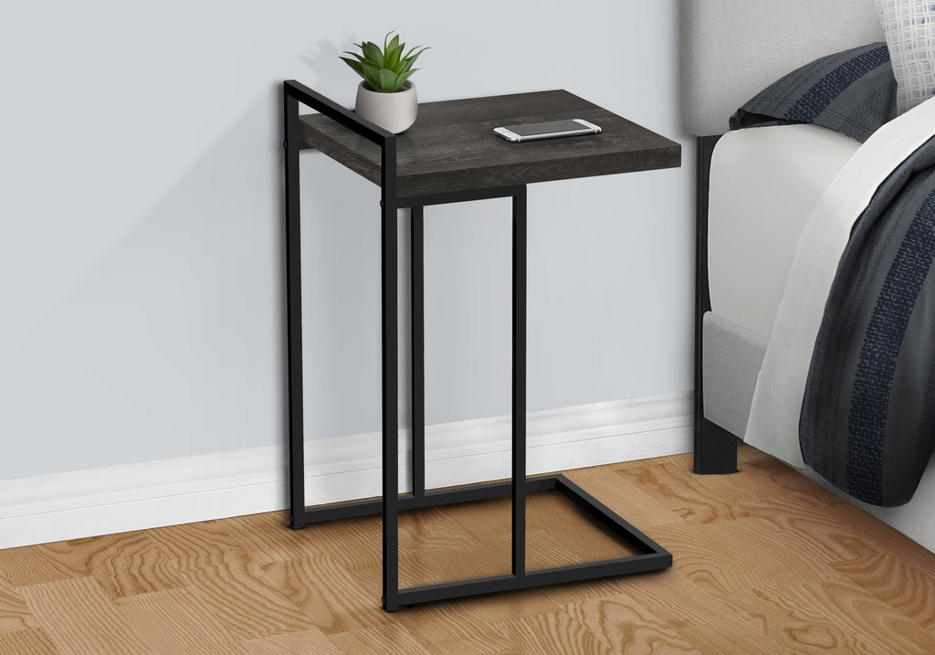 ACCENT TABLE - 25""H / BLACK RECLAIMED WOOD / BLACK METAL