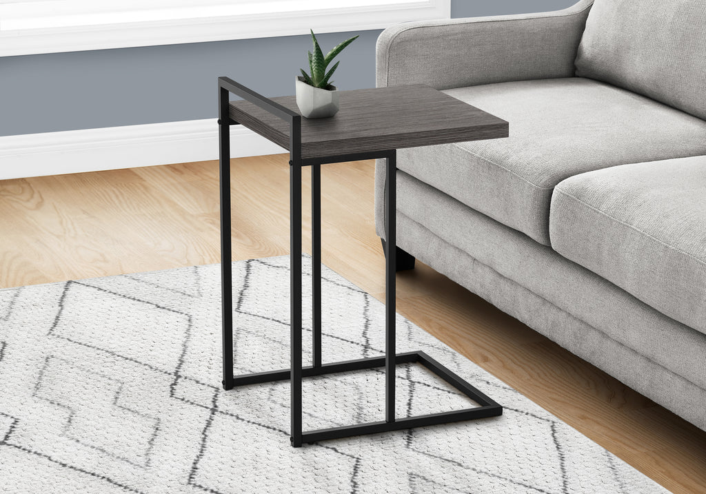 ACCENT TABLE - 25""H / GREY / BLACK METAL