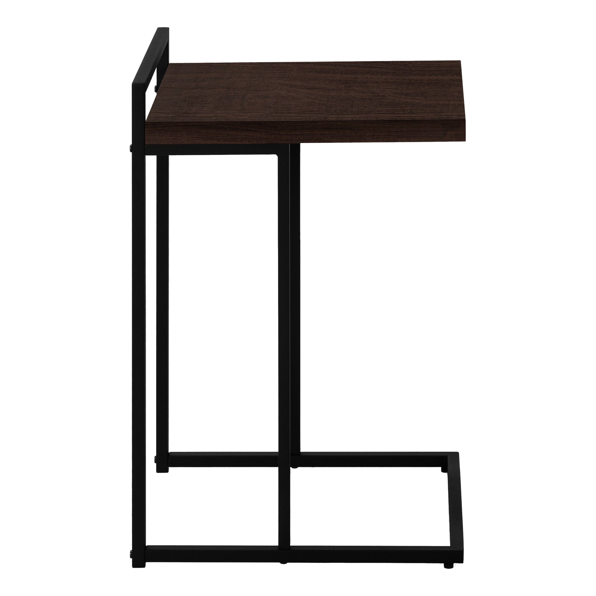 ACCENT TABLE - 25""H / ESPRESSO / BLACK METAL