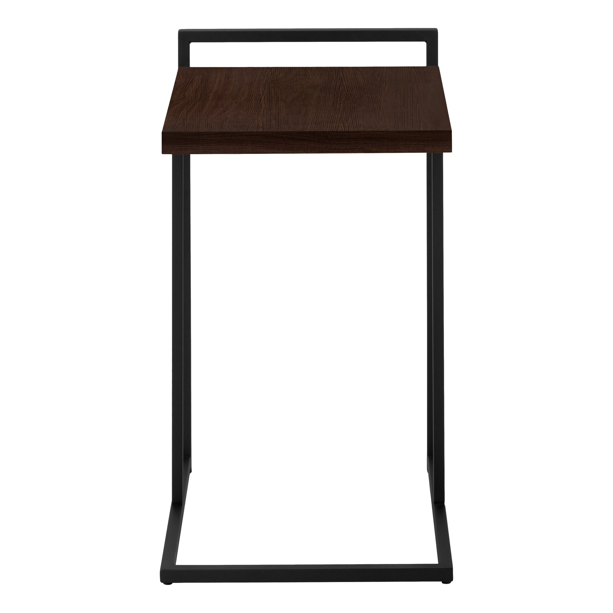 ACCENT TABLE - 25""H / ESPRESSO / BLACK METAL