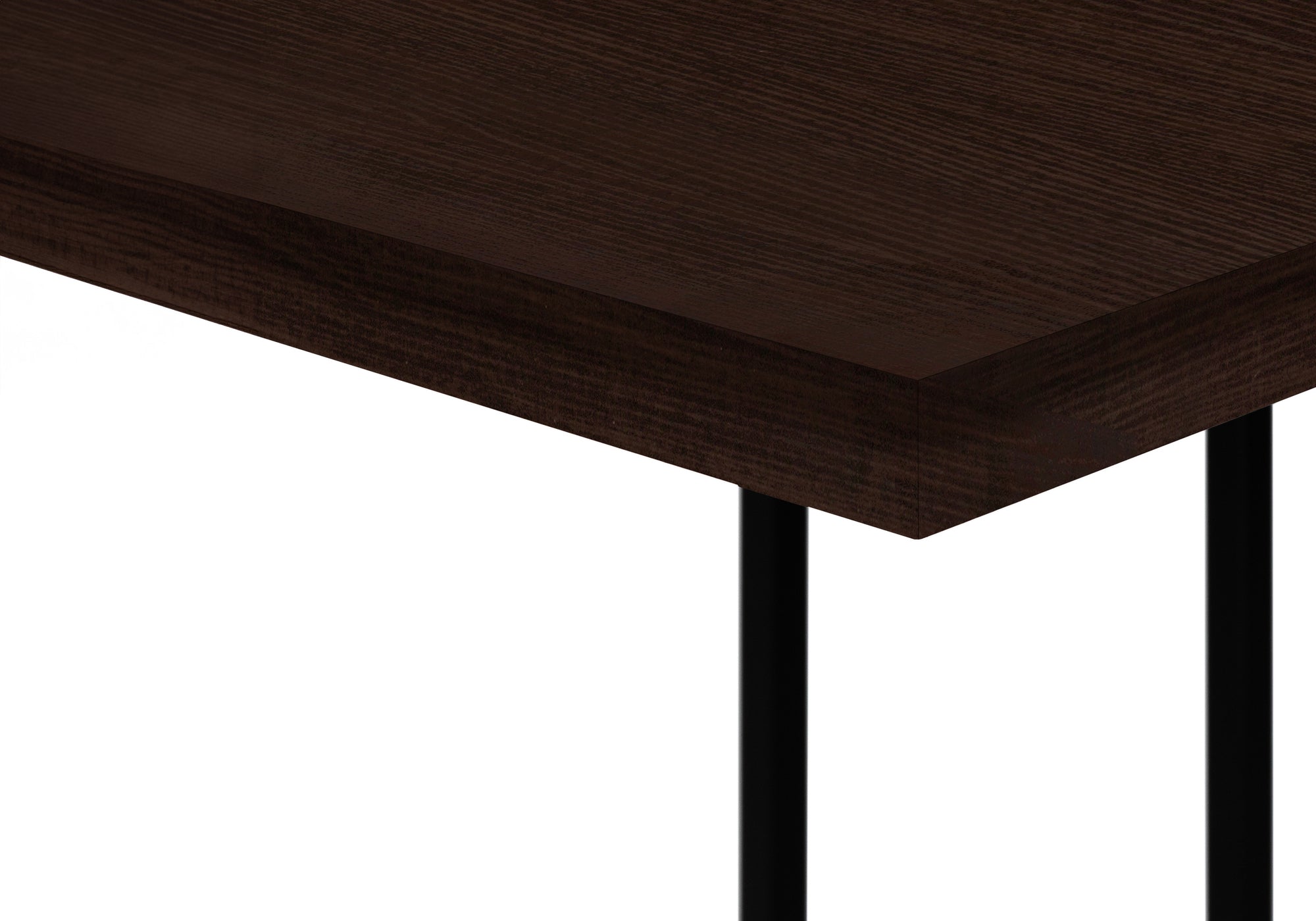 ACCENT TABLE - 25""H / ESPRESSO / BLACK METAL