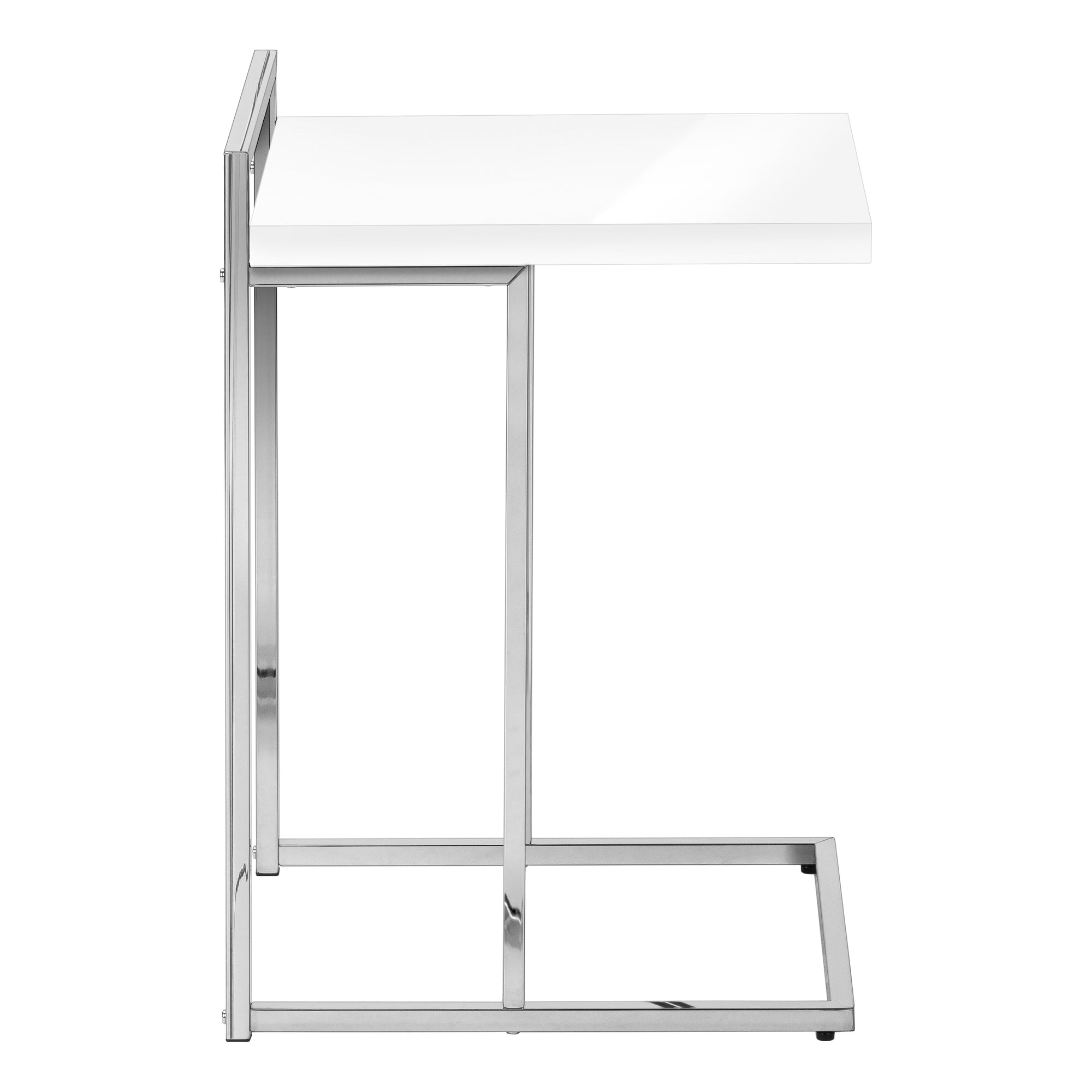 ACCENT TABLE - 25""H / GLOSSY WHITE / CHROME METAL