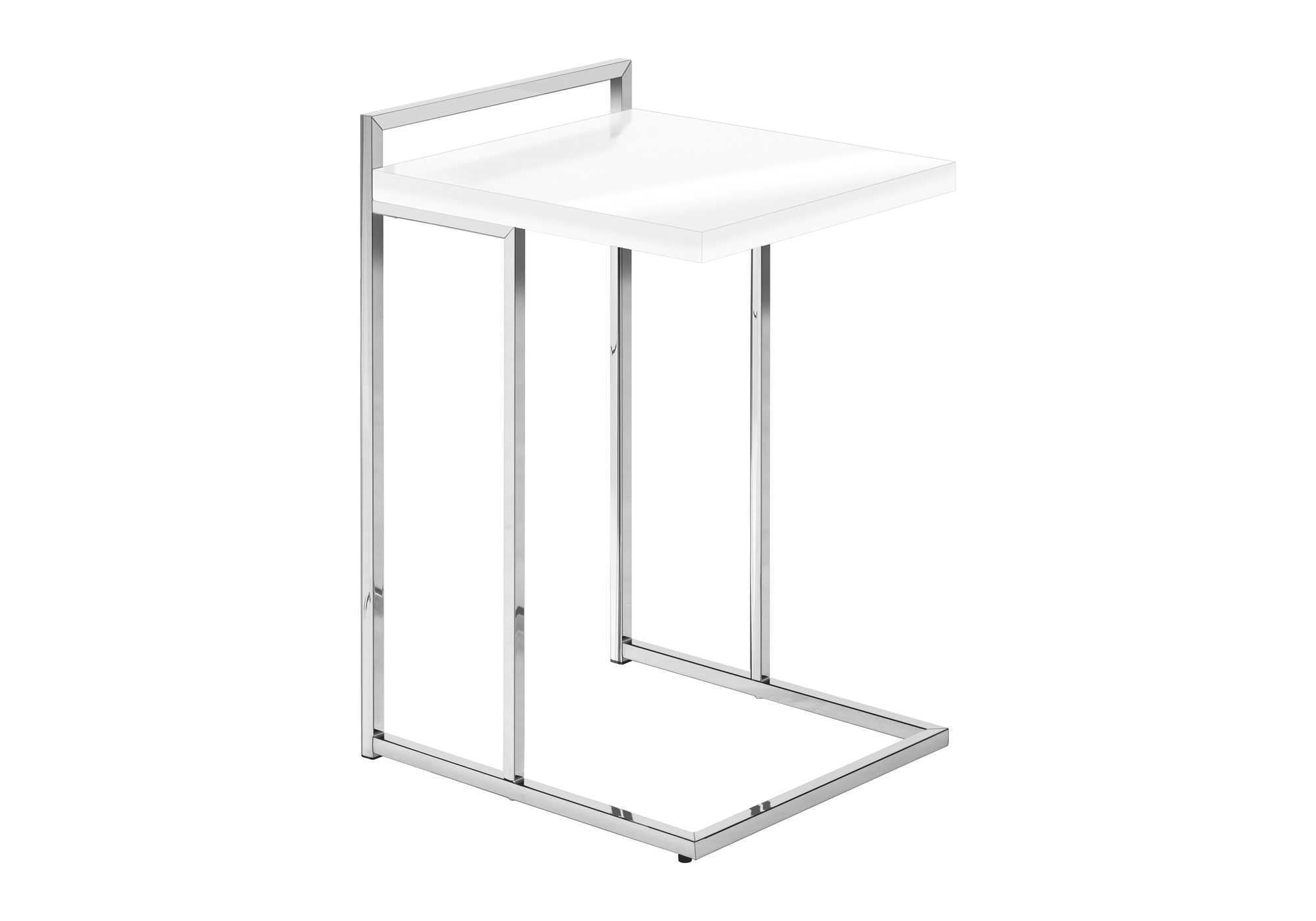 ACCENT TABLE - 25""H / GLOSSY WHITE / CHROME METAL
