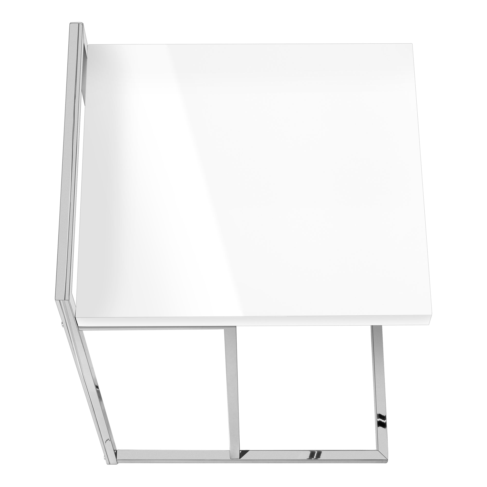 ACCENT TABLE - 25""H / GLOSSY WHITE / CHROME METAL