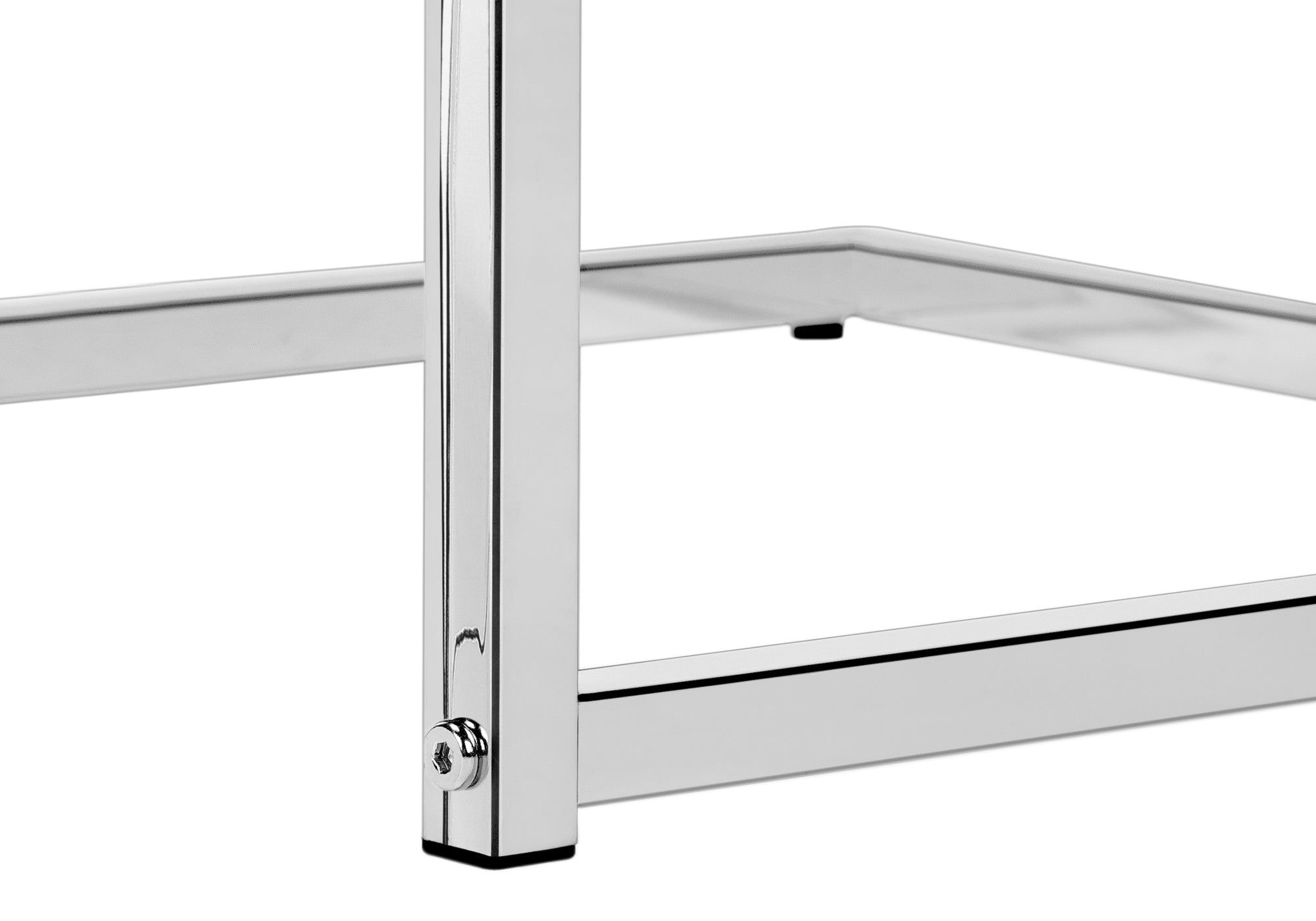 ACCENT TABLE - 25""H / GLOSSY WHITE / CHROME METAL