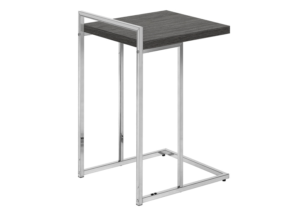 ACCENT TABLE - 25""H / GREY / CHROME METAL