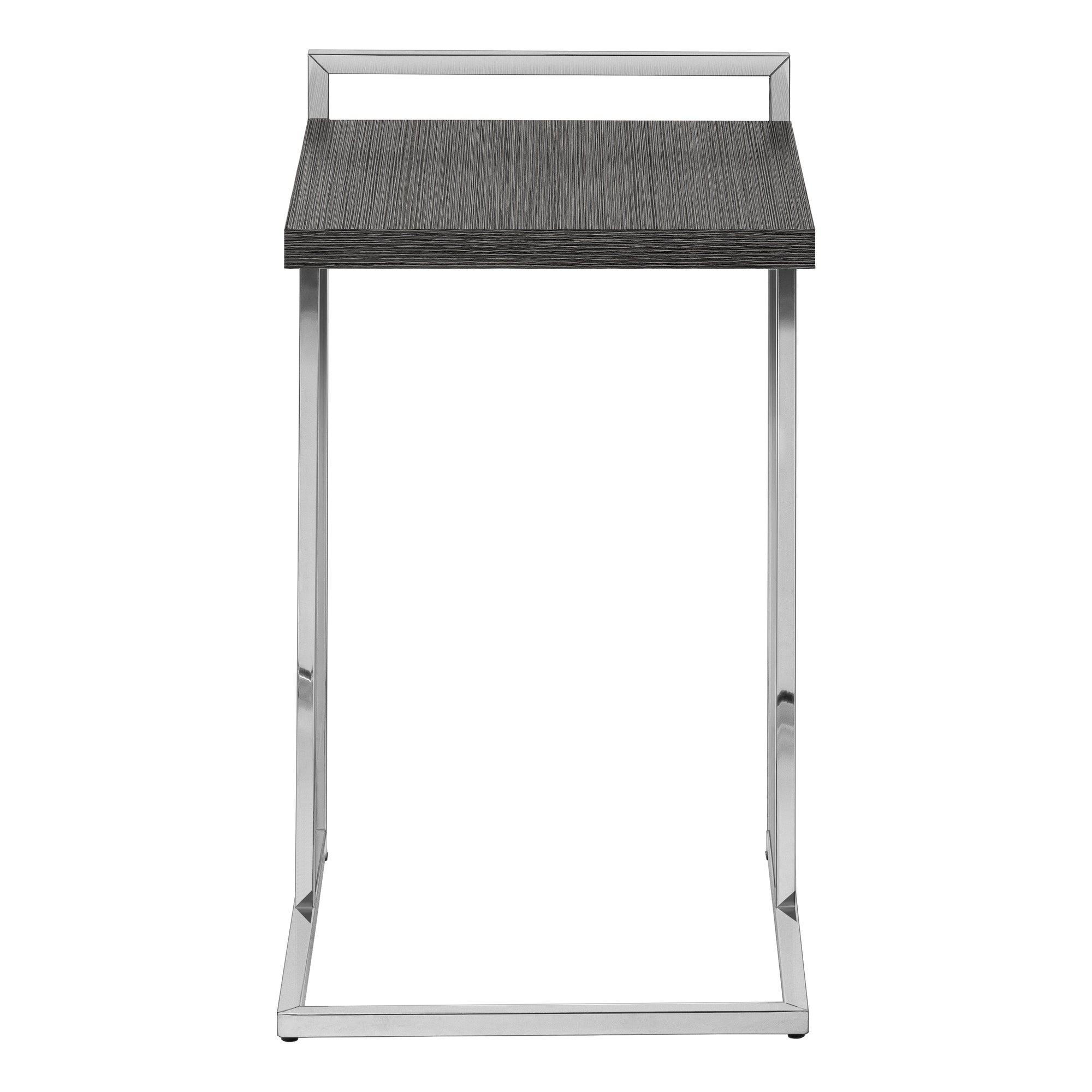 ACCENT TABLE - 25""H / GREY / CHROME METAL