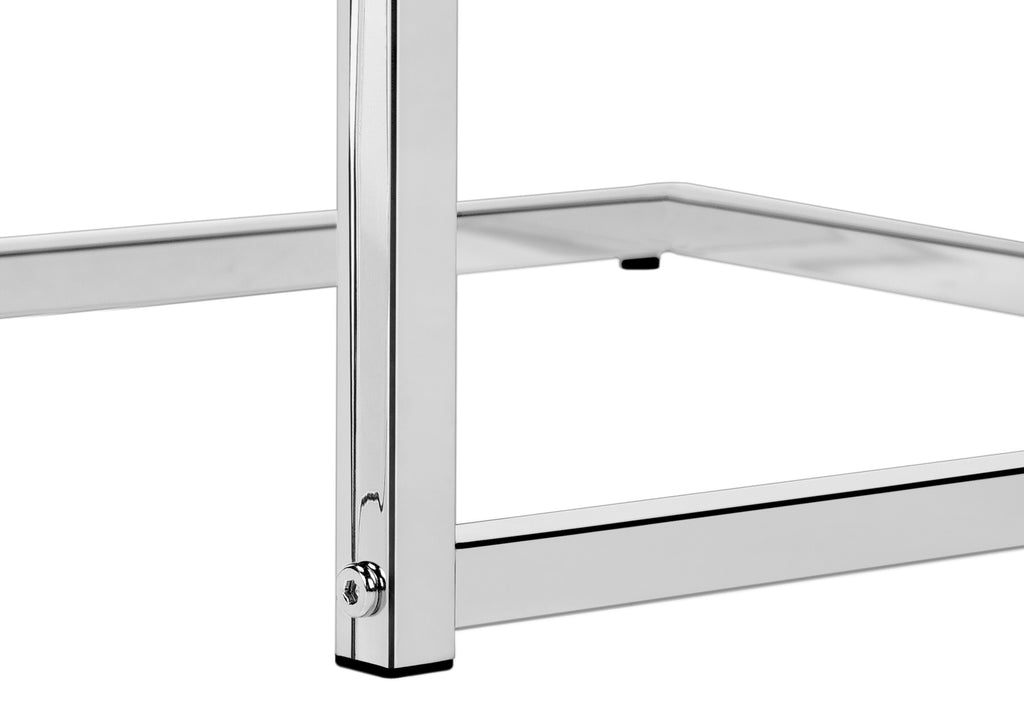 ACCENT TABLE - 25""H / GREY / CHROME METAL