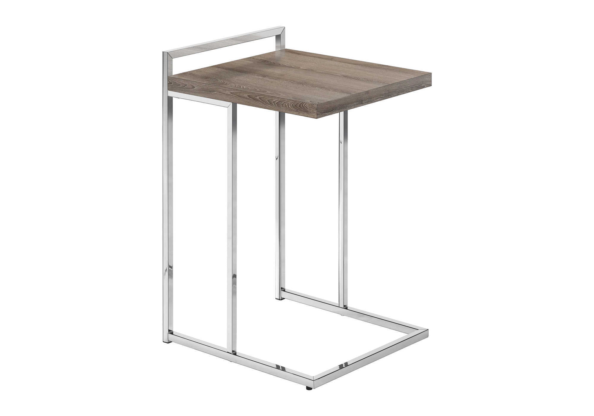 ACCENT TABLE - 25""H / DARK TAUPE / CHROME METAL
