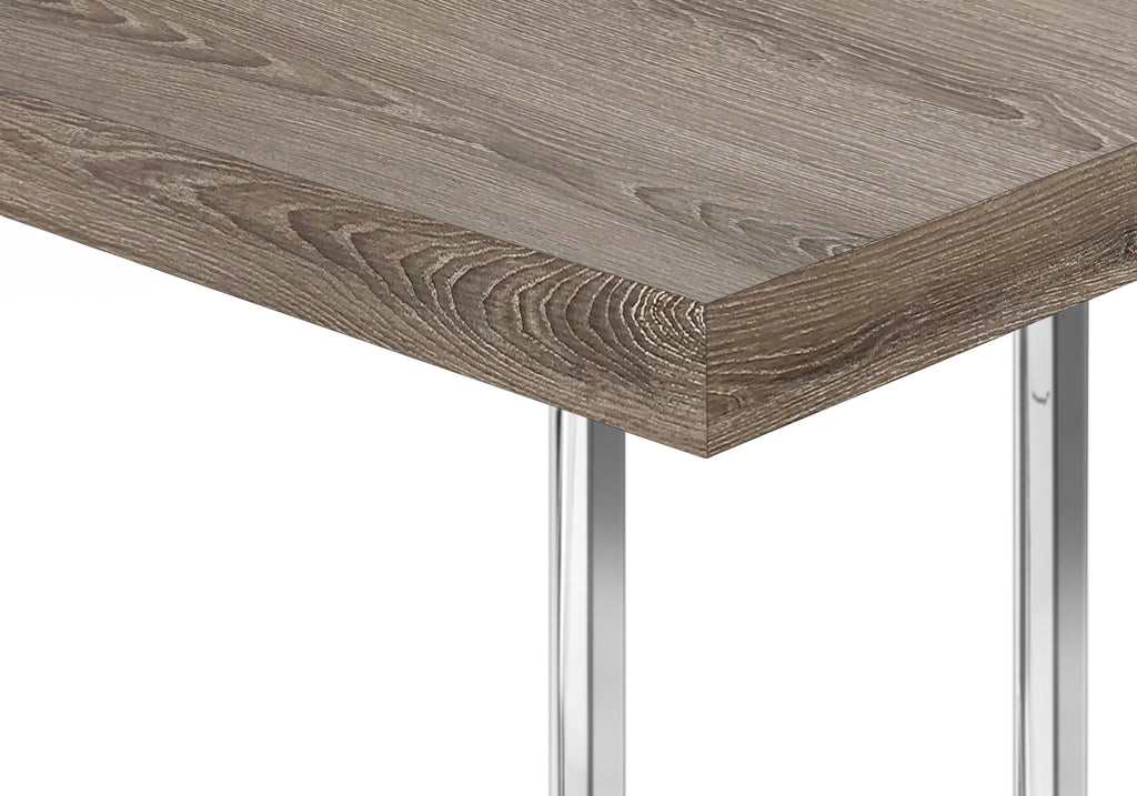 ACCENT TABLE - 25""H / DARK TAUPE / CHROME METAL