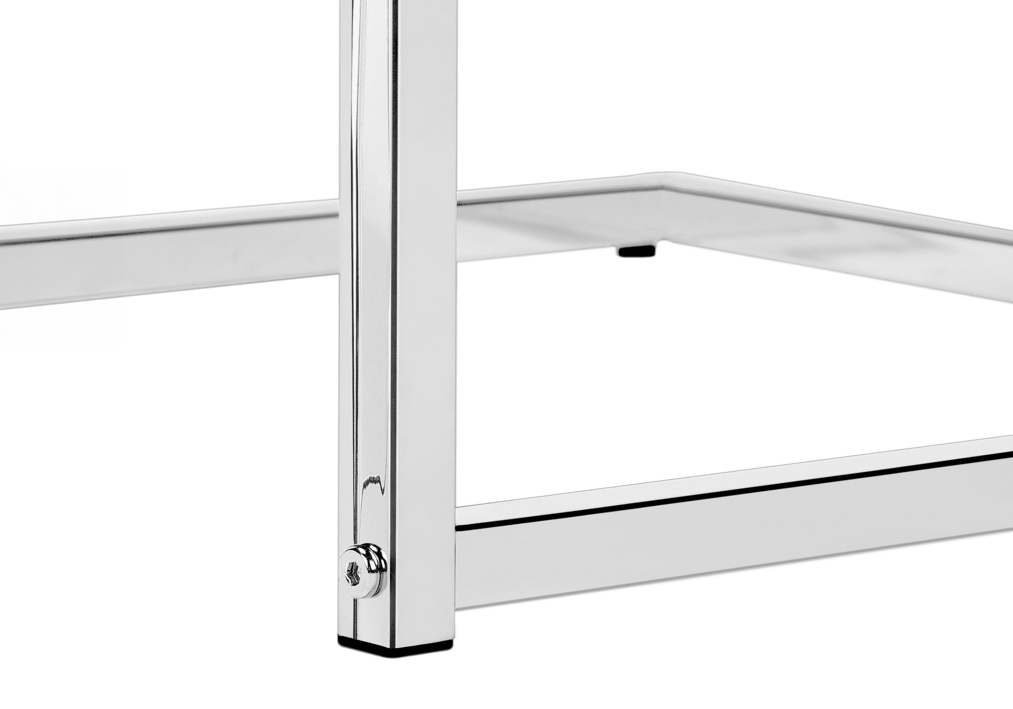 ACCENT TABLE - 25""H / DARK TAUPE / CHROME METAL