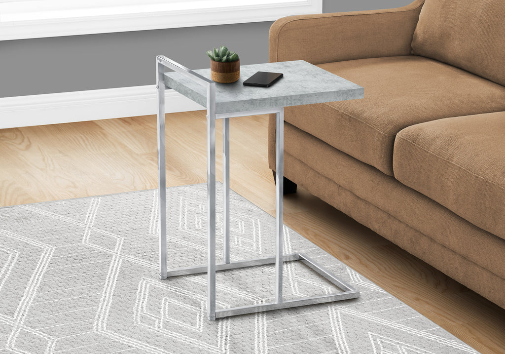 ACCENT TABLE - 25""H / GREY CEMENT / CHROME METAL