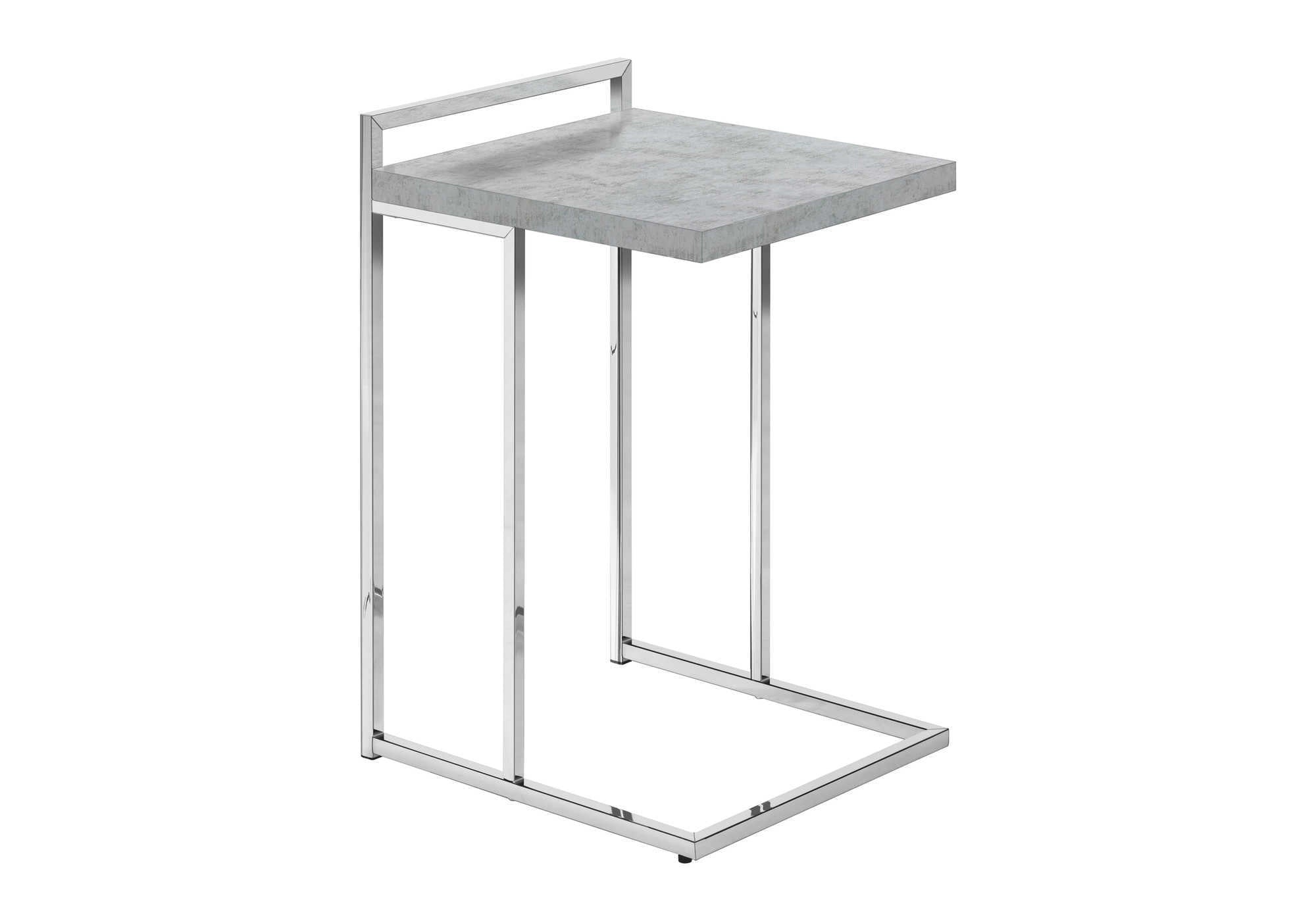 ACCENT TABLE - 25""H / GREY CEMENT / CHROME METAL