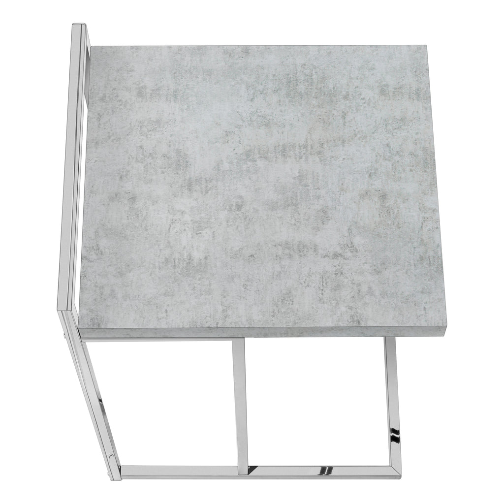ACCENT TABLE - 25""H / GREY CEMENT / CHROME METAL