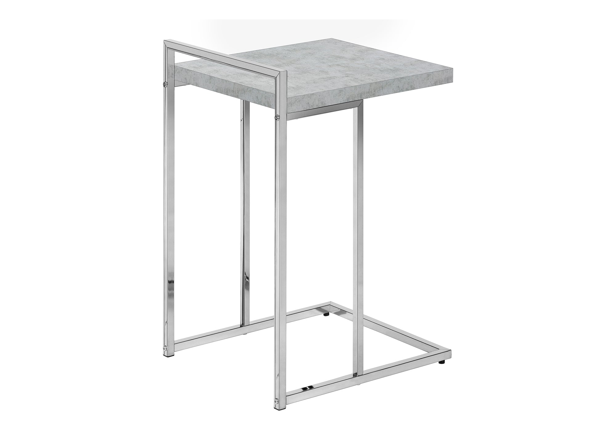 ACCENT TABLE - 25""H / GREY CEMENT / CHROME METAL