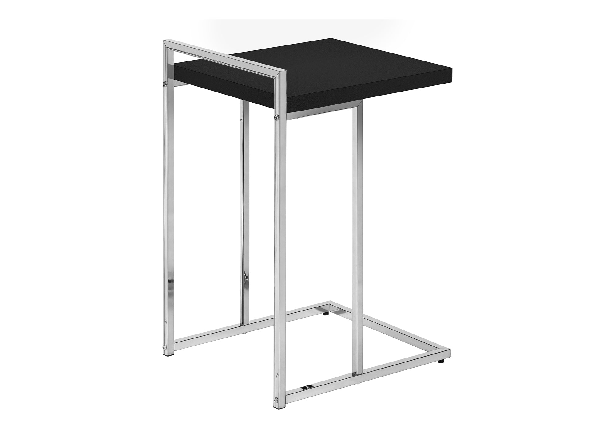 ACCENT TABLE - 25""H / BLACK / CHROME METAL