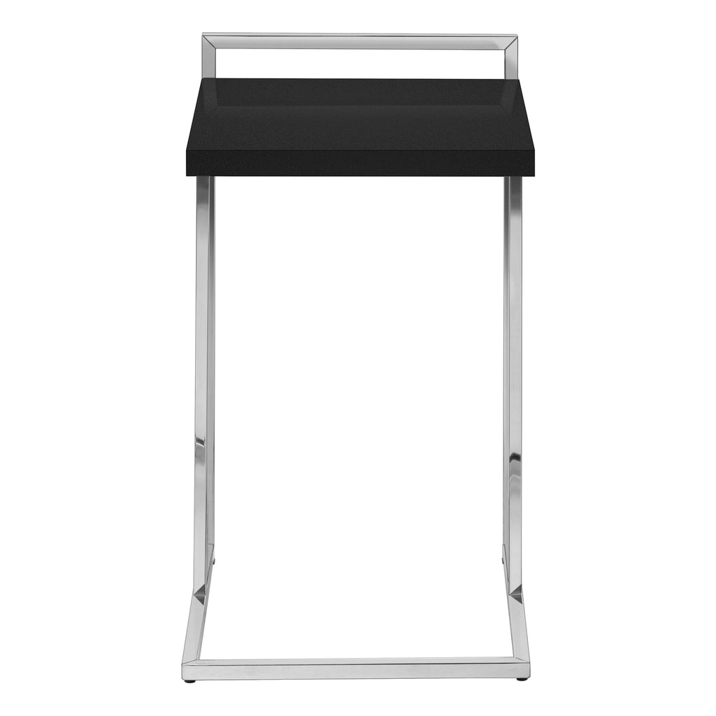 ACCENT TABLE - 25""H / BLACK / CHROME METAL