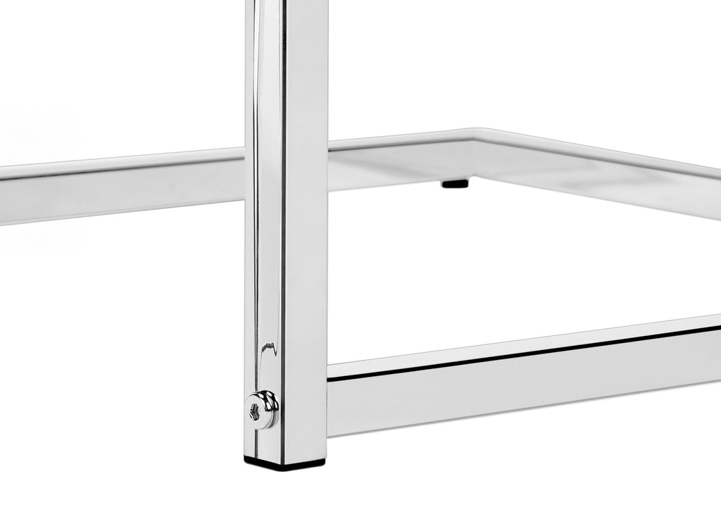 ACCENT TABLE - 25""H / BLACK / CHROME METAL