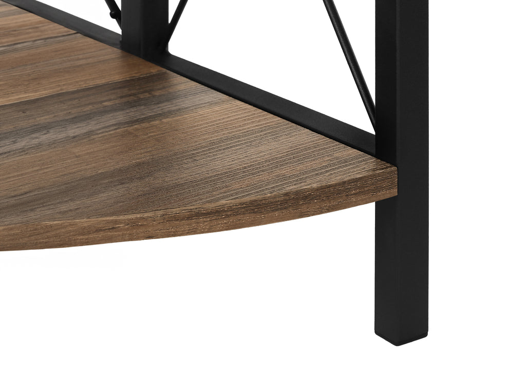 BOOKCASE - 60""H / BROWN RECLAIMED / BLACK METAL CORNER