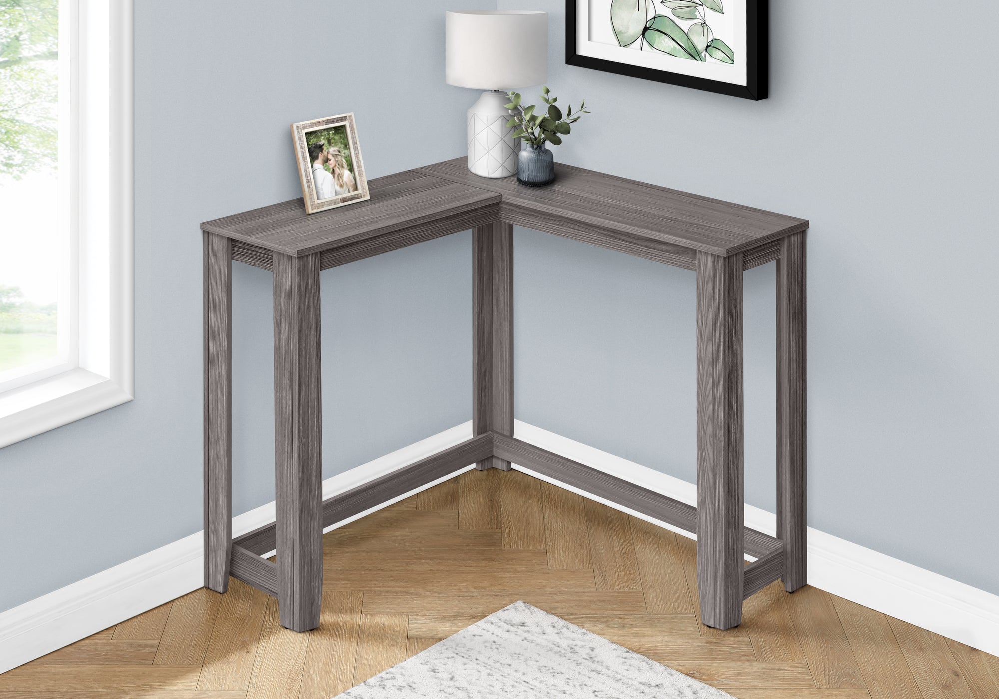 ACCENT TABLE - 36"" / GREY CORNER CONSOLE