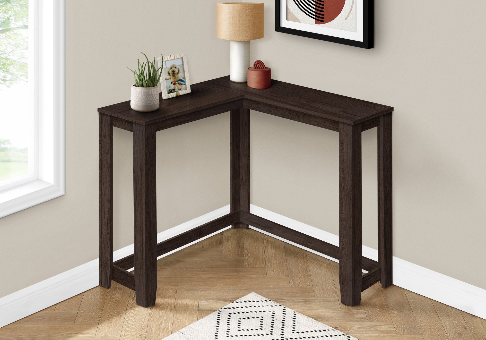 ACCENT TABLE - 36"" / ESPRESSO CORNER CONSOLE