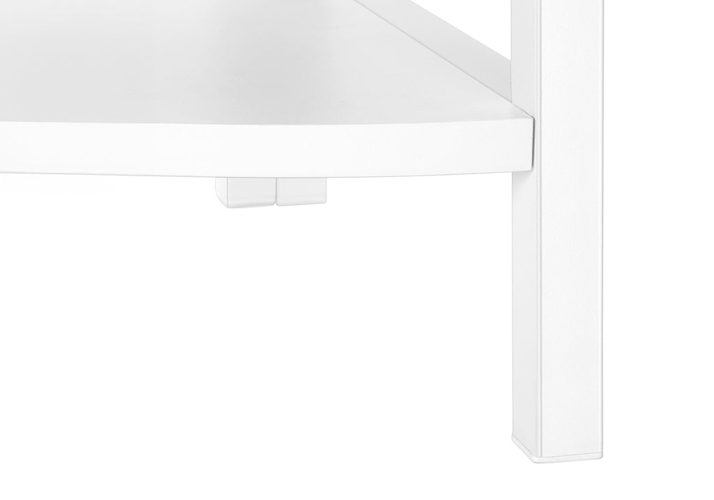 BOOKCASE - 60""H / WHITE / WHITE METAL CORNER ETAGERE