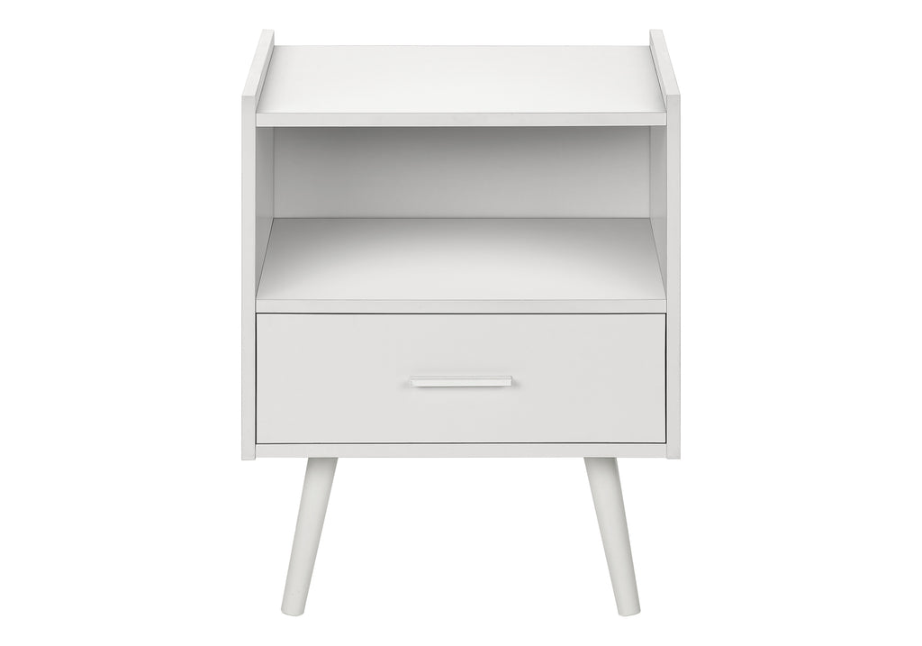 ACCENT TABLE - 24""H / WHITE END TABLE WITH 1 DRAWER