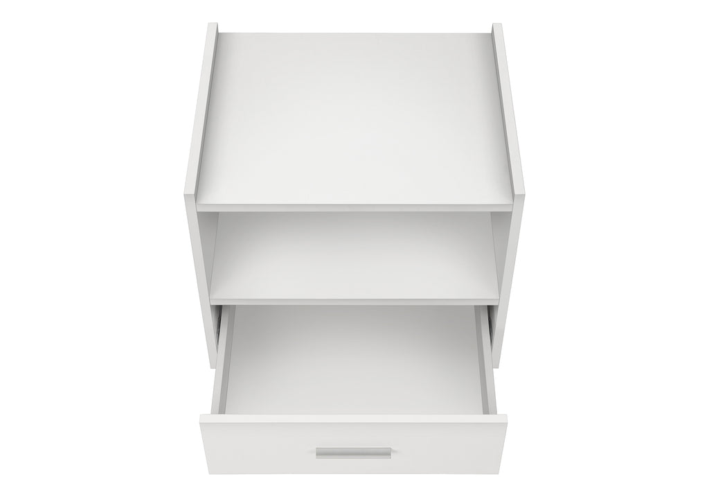 ACCENT TABLE - 24""H / WHITE END TABLE WITH 1 DRAWER