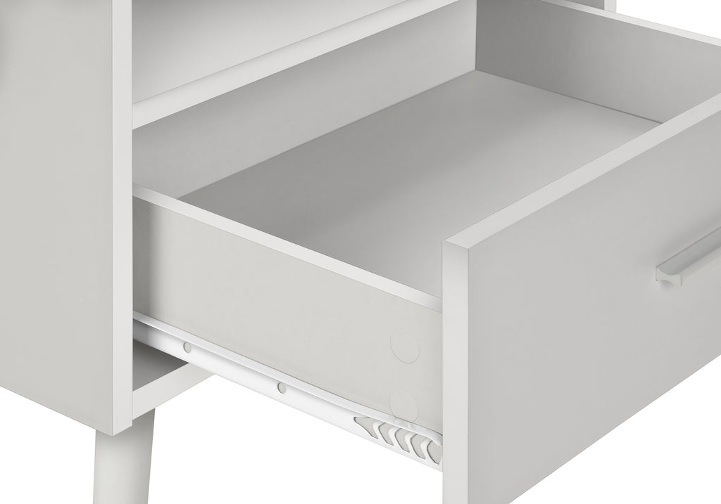 ACCENT TABLE - 24""H / WHITE END TABLE WITH 1 DRAWER