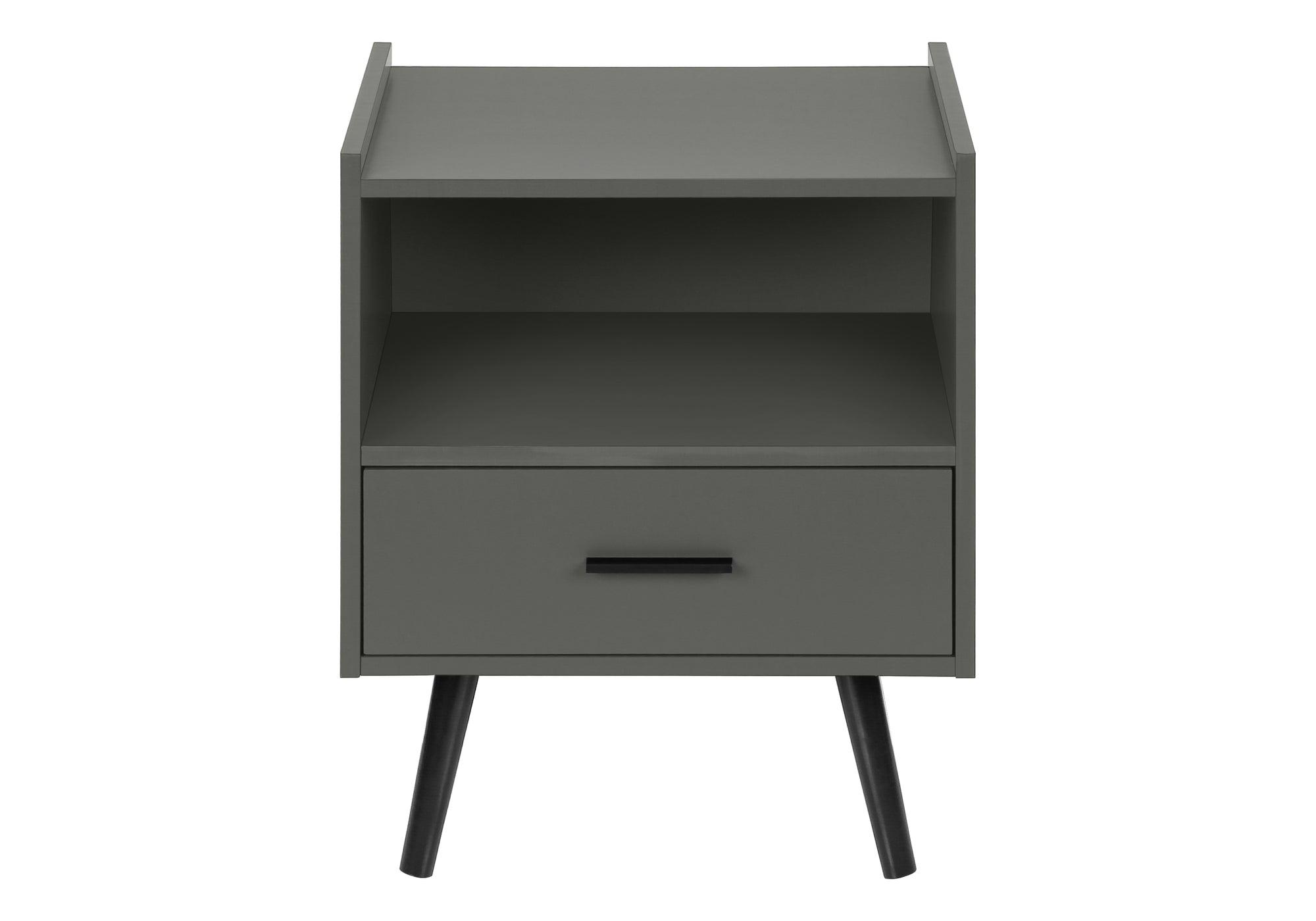 ACCENT TABLE - 24""H / GREY END TABLE WITH 1 DRAWER