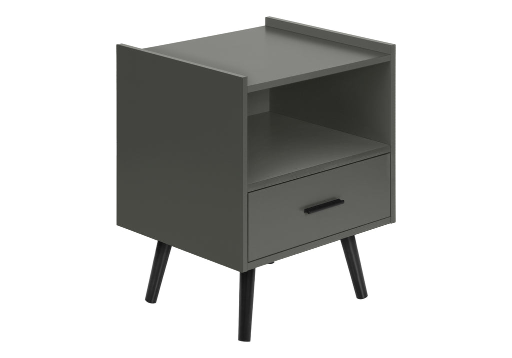 ACCENT TABLE - 24""H / GREY END TABLE WITH 1 DRAWER