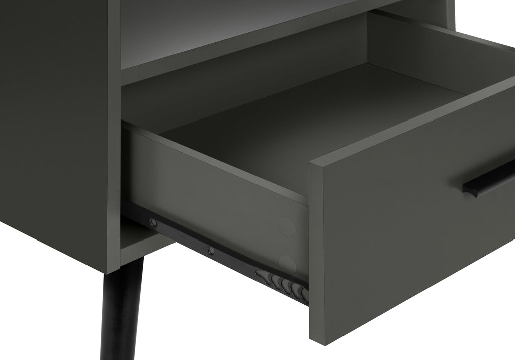 ACCENT TABLE - 24""H / GREY END TABLE WITH 1 DRAWER