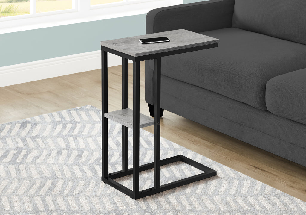 ACCENT TABLE - 25""H / GREY / BLACK METAL