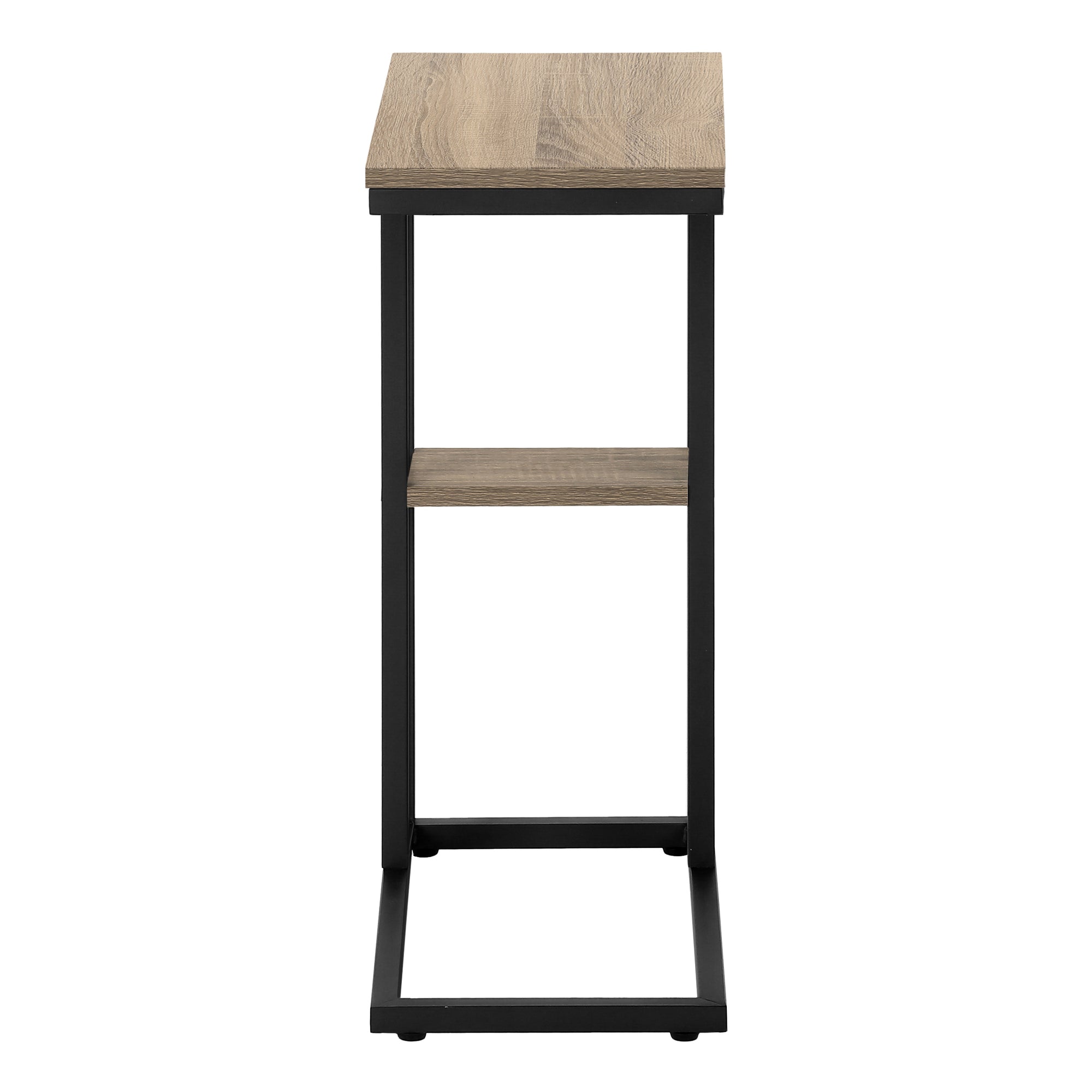 ACCENT TABLE - 25""H / DARK TAUPE / BLACK METAL