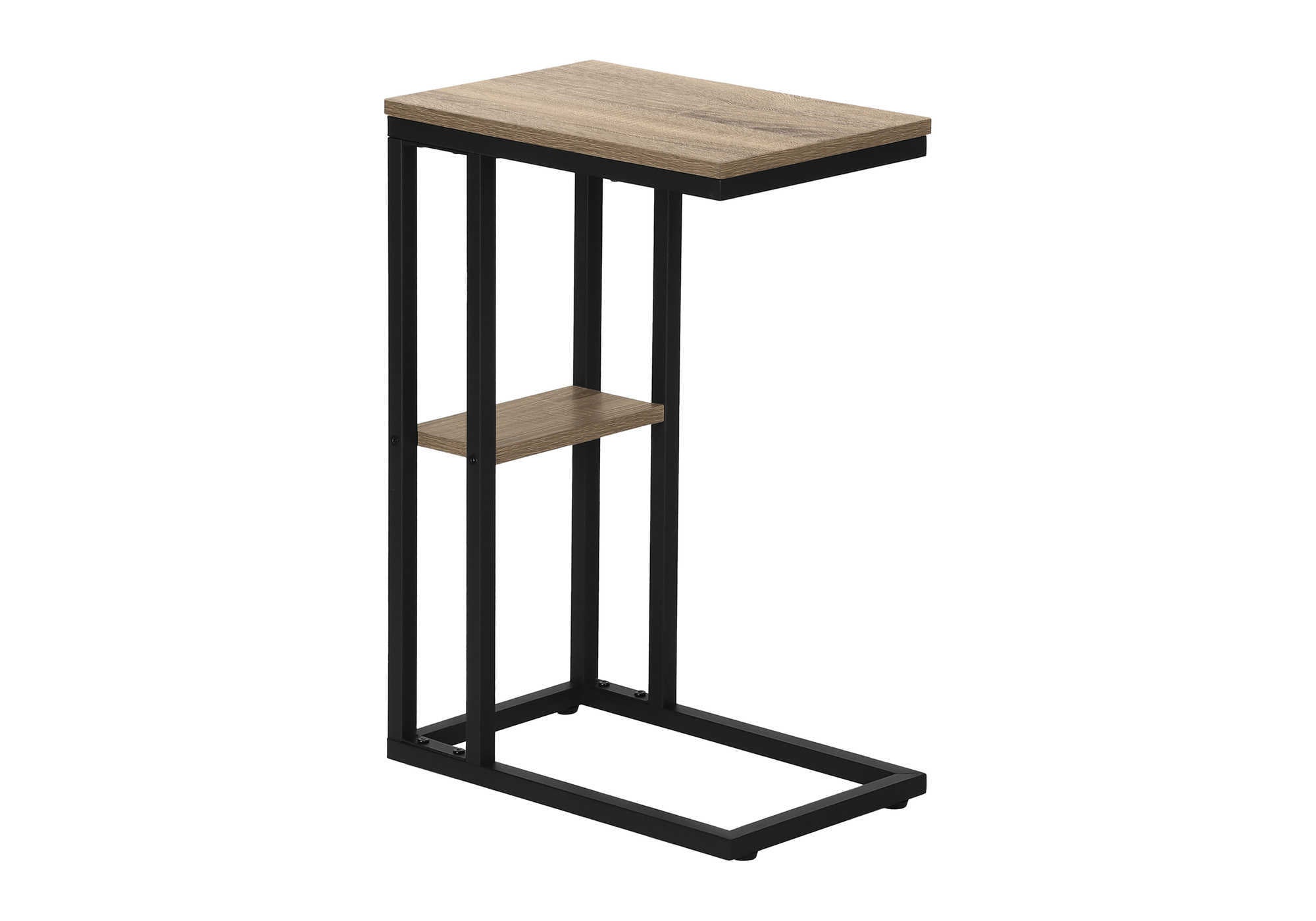 ACCENT TABLE - 25""H / DARK TAUPE / BLACK METAL