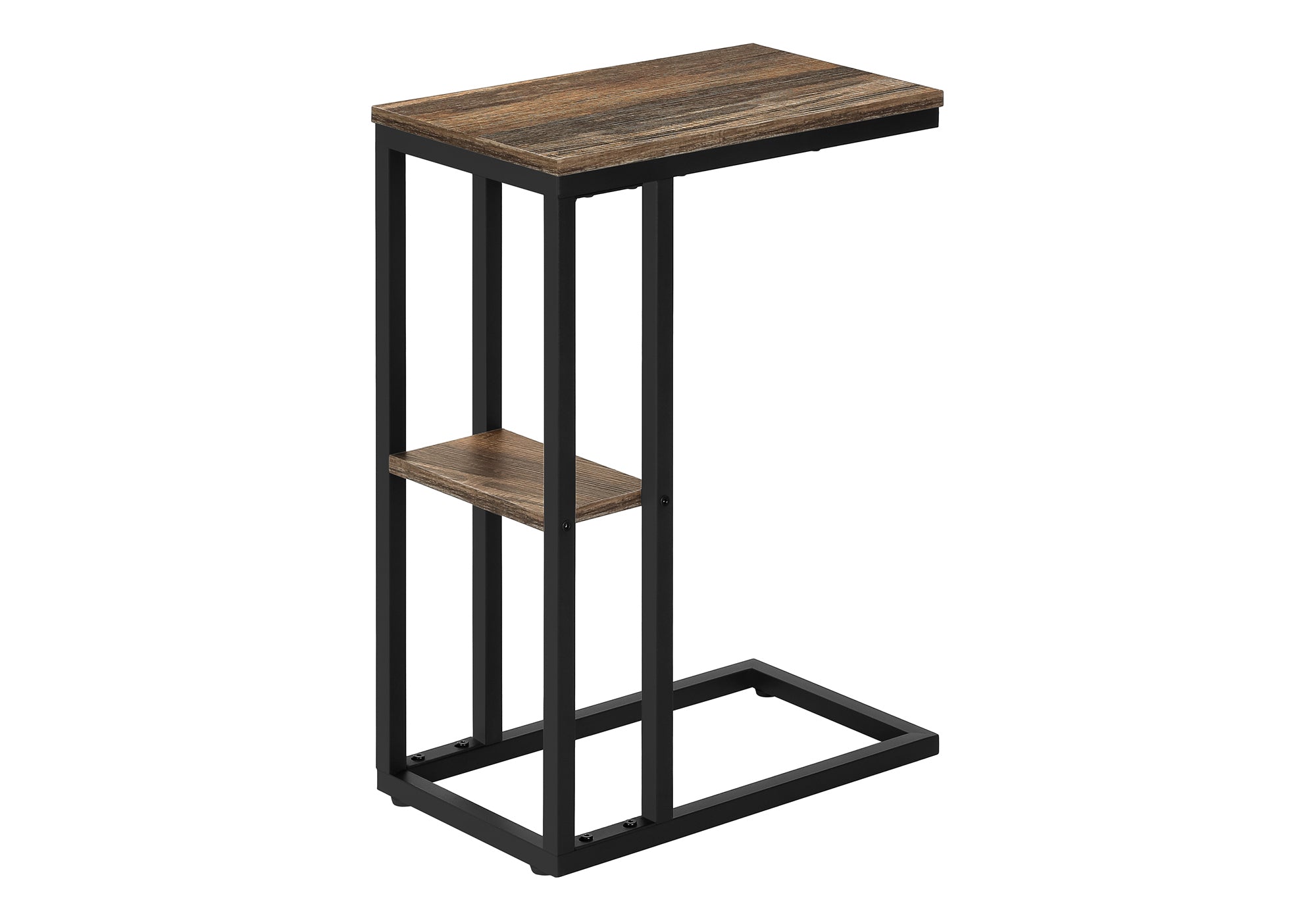ACCENT TABLE - 25""H / BROWN RECLAIMED-LOOK / BLACK METAL