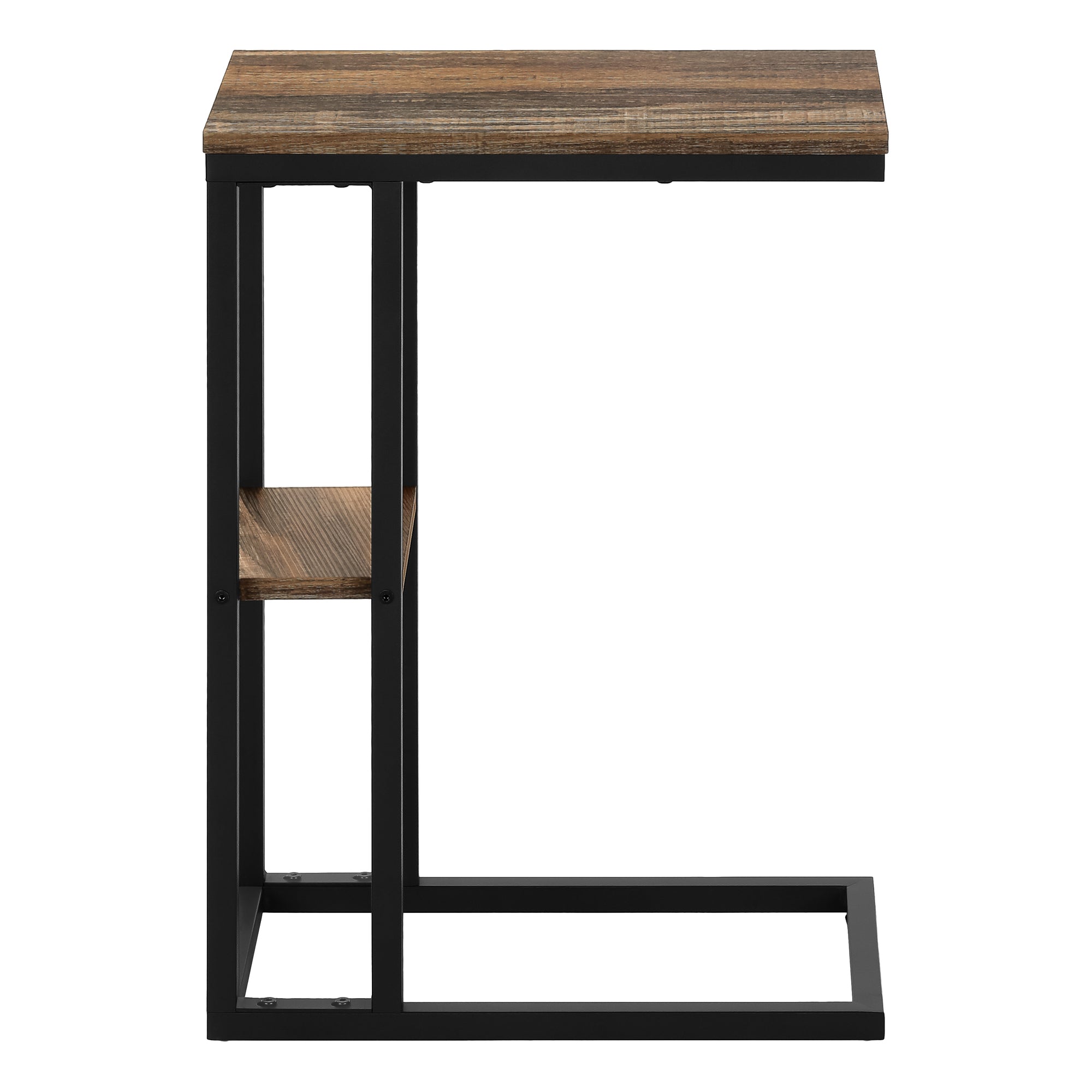 ACCENT TABLE - 25""H / BROWN RECLAIMED-LOOK / BLACK METAL