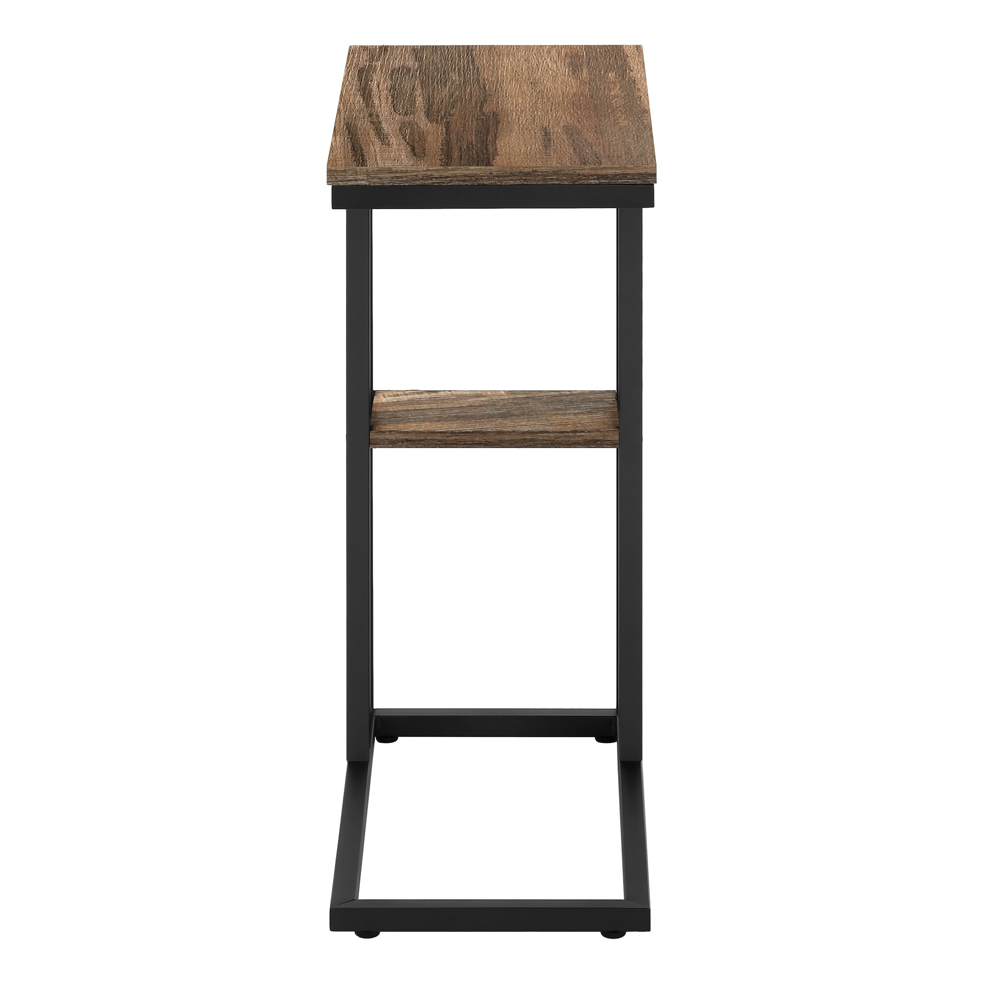 ACCENT TABLE - 25""H / BROWN RECLAIMED-LOOK / BLACK METAL