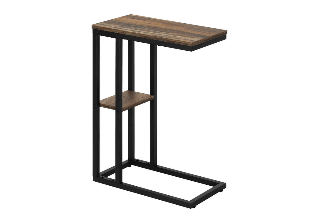 ACCENT TABLE - 25""H / BROWN RECLAIMED-LOOK / BLACK METAL