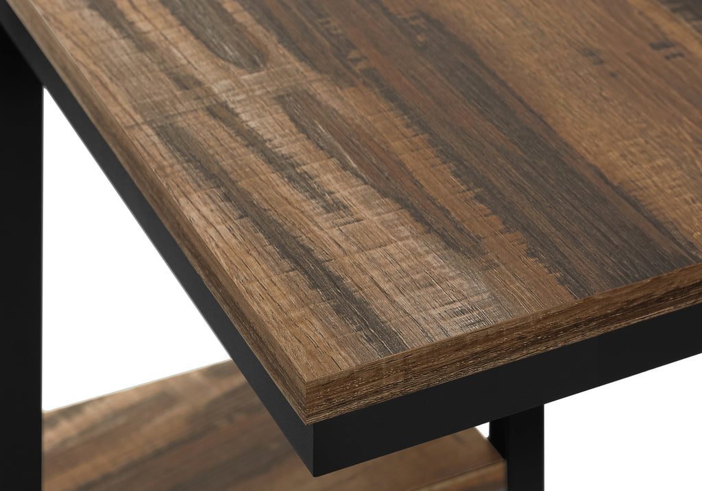 ACCENT TABLE - 25""H / BROWN RECLAIMED-LOOK / BLACK METAL