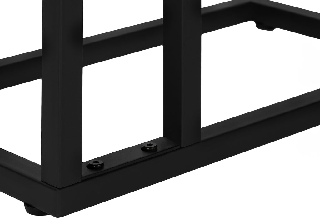 ACCENT TABLE - 25""H / BROWN RECLAIMED-LOOK / BLACK METAL