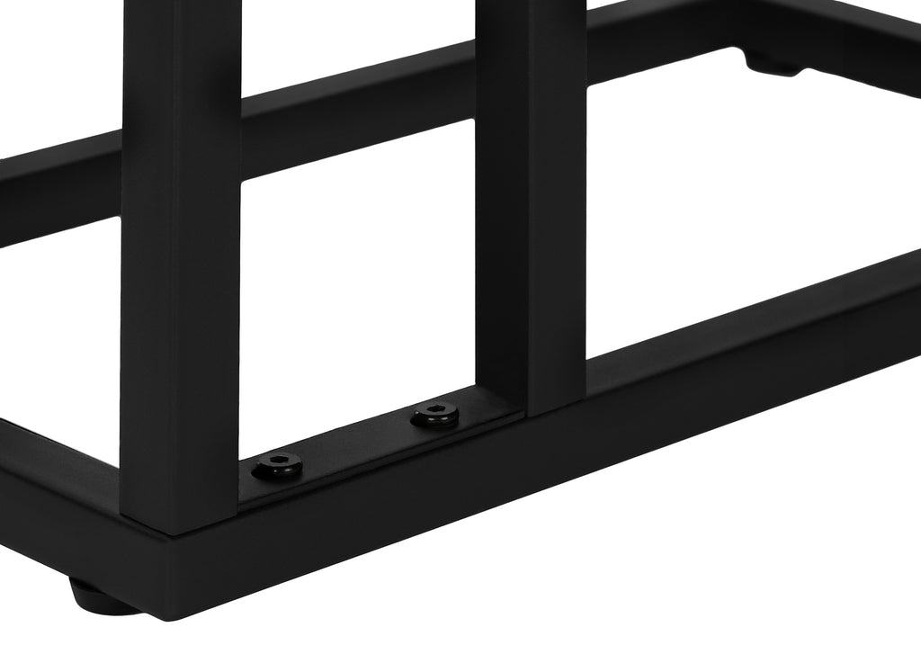 ACCENT TABLE - 25""H / WHITE MARBLE / BLACK METAL