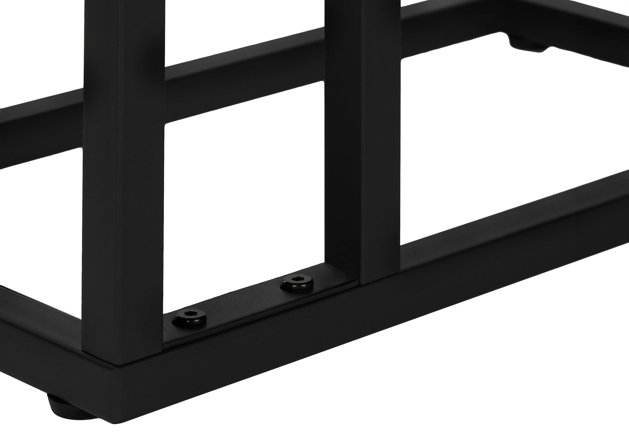 ACCENT TABLE - 25""H / WHITE MARBLE / BLACK METAL