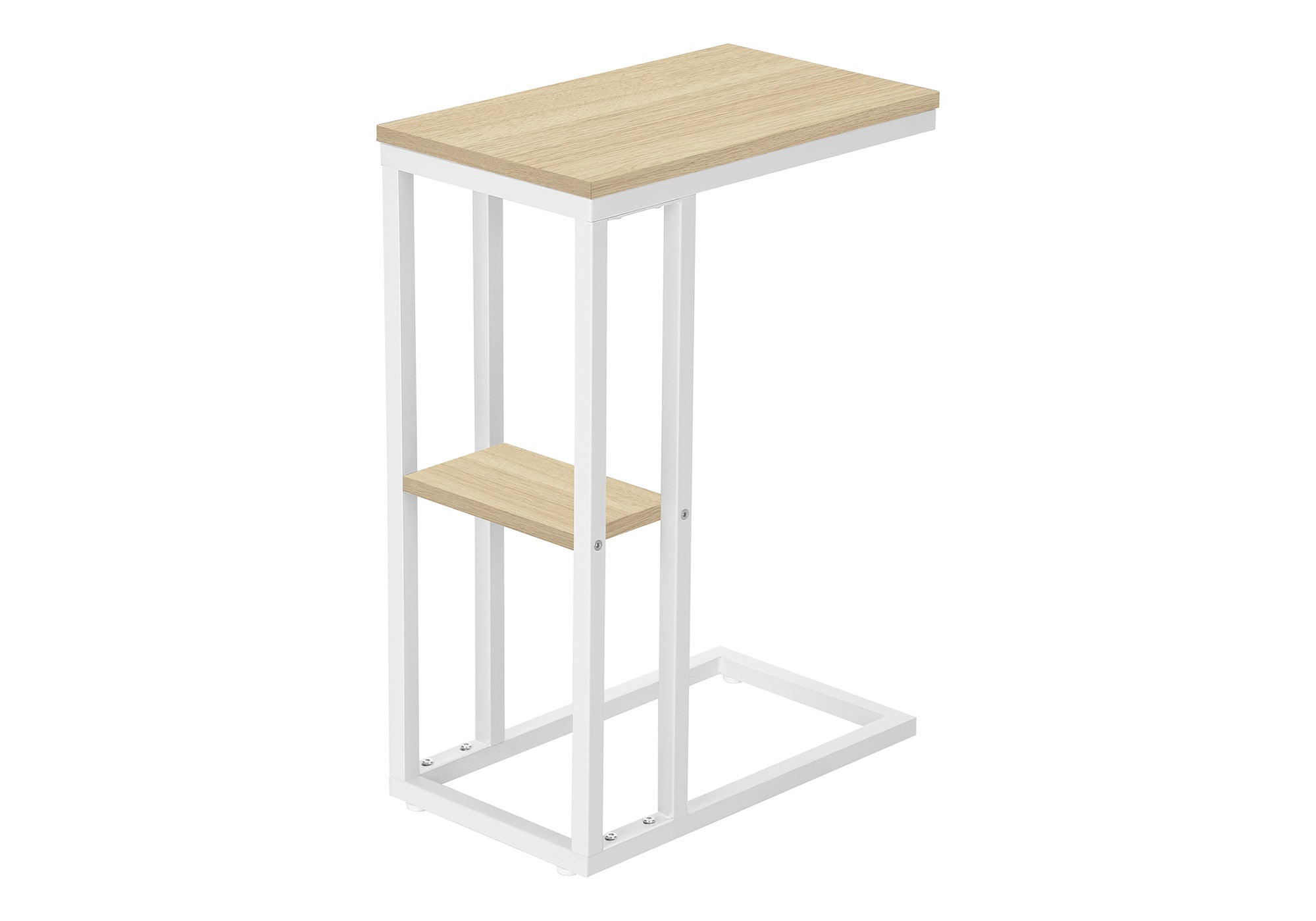 ACCENT TABLE - 25""H / NATURAL / WHITE METAL
