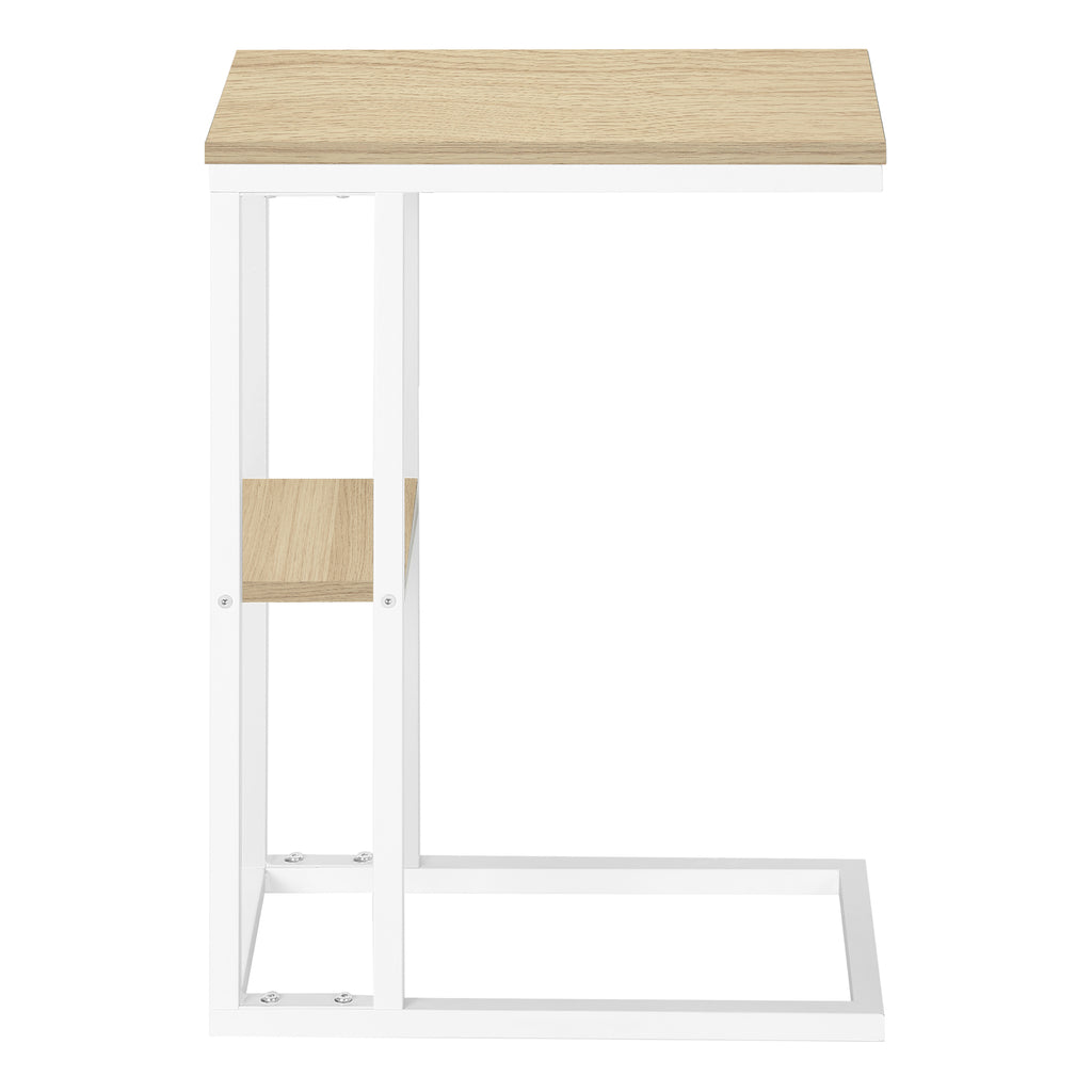 ACCENT TABLE - 25""H / NATURAL / WHITE METAL