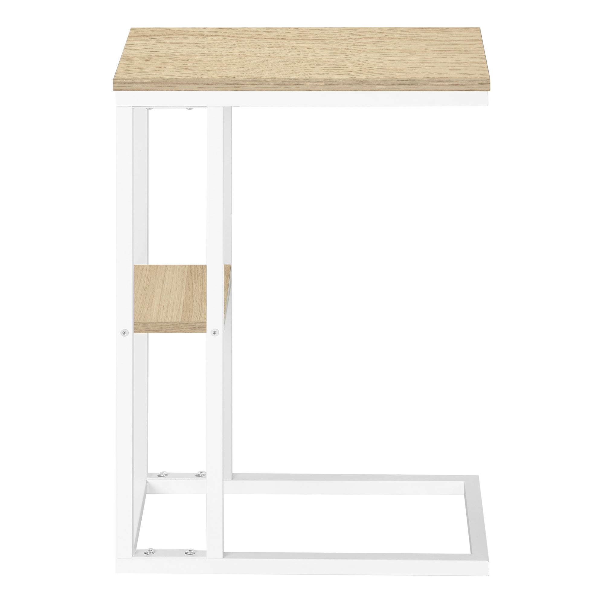 ACCENT TABLE - 25""H / NATURAL / WHITE METAL